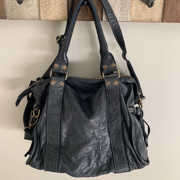 Civico93 Black Leather Handbag.  Made in Italy. - Picture 3 of 5